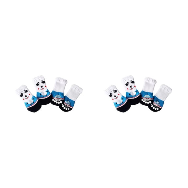 Greeniant 4 Uds. Calcetines para perros antideslizantes de dibujos animados, calzado para perros, cómodo Protector de pata encantador, Type1 NO1