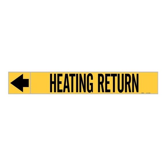 Brady Pipe Marker,Heating Return,1 In.H 20435