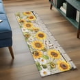 thumbnail image 4 of Vintage Sunflower Runner Rugs 2x6 ft Farmhouse Barn Door White Yellow Flower Leaf Butterfly Washable Hallway Rugs Non-Slip Floor Mats Absorbent Carpet Bedside Runners for Bedroom Kitchen Laundry, 4 of 9
