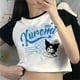 thumbnail image 3 of Ropa Y2k para mujer, camiseta Kawaii ajustada con cuello redondo, ropa corta de verano, camisetas de moda con personajes de dibujos animados Sanrio, 3 of 6