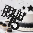 thumbnail image 4 of Cake Topper Sacguguber Black Glitter Brush I'm 11 Birthday, 4 of 7