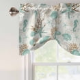 thumbnail image 5 of Teal Coastal Tie Up Valances Curtain, Adjustable Kitchen Starfish Shell Coral Seahorse Valances for Windows Decor, Rod Pocket Short Curtains Set for Bedroom/Bathroom, 54"x18", 5 of 9