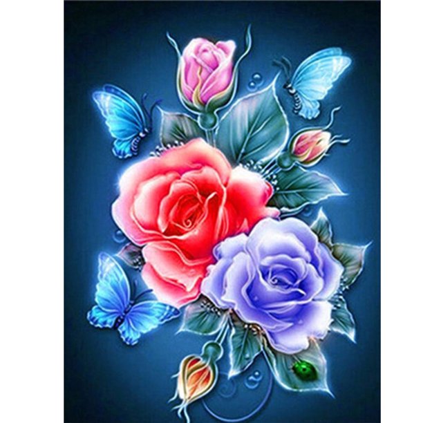 Cuadros Decorativos Kit de pintura de diamante 5D DIY Flores Cuadrado Diamante Mosaico Imagen Arte Sywqhk Nuevos Originales