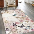 Area Rug 48×72in, Spring Blossom Flower Butterfly Floor Carpet Living ...