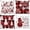 Christmas B, variant on Black Red Rose Flowers Throw Pillow Covers Cushion Cases Vintage Floral Outdoor Square Linen Decorative Pillowcases 16x16 Inch Set of 4 for Front Porch Living Room Sofa Couch Car Bed Decor