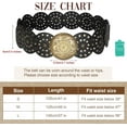 thumbnail image 6 of Monebena Western Belts for Women Wide Hollow Disc Leather Belt Cowgirl Waist Belt for Jeans Dresses with Metal Buckle, 6 of 14