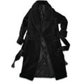 thumbnail image 2 of Men's Velvet Dressing Gown Black Quilted Luxury Gentleman Quilted Robes Smoking Jacket Long, 2 of 4