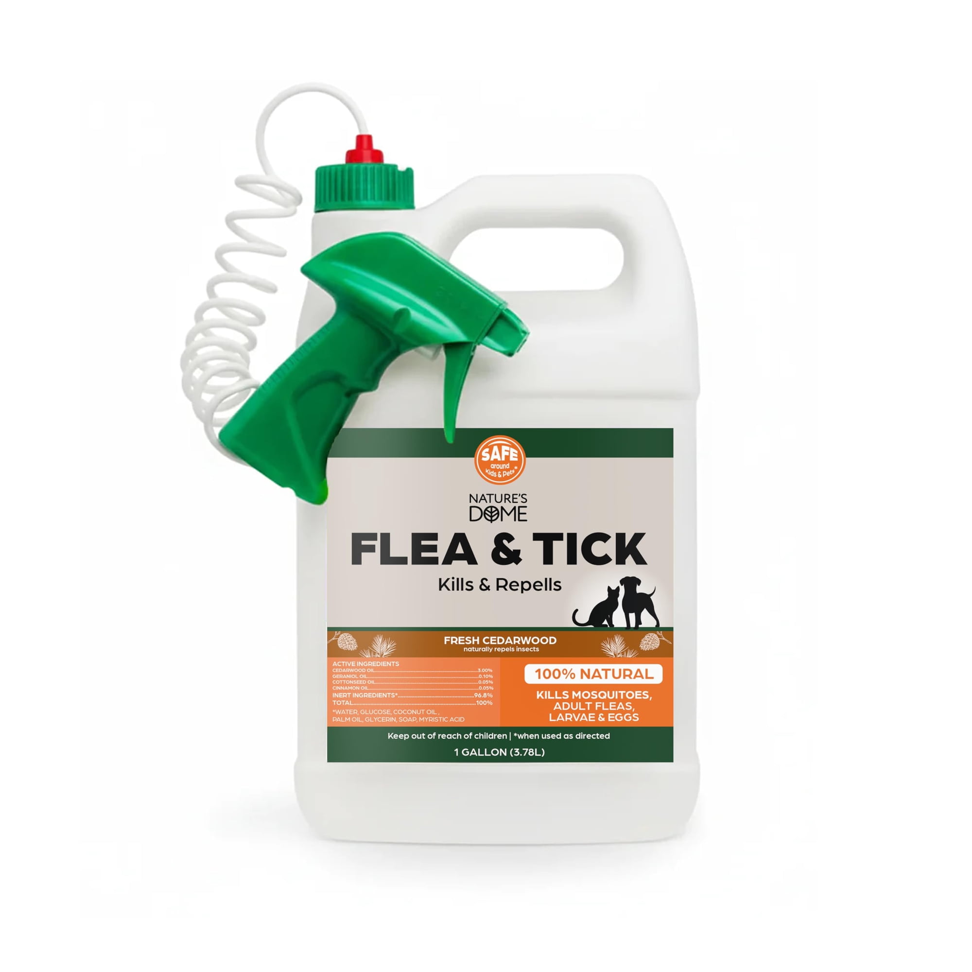 Nature's Dome Cedarwood Flea, Tick & Mosquito Repellent Spray, Indoor & Outdoor, 128 oz