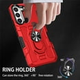 thumbnail image 6 of Allytech for Samsung Galaxy S21+/S21 Plus Phone Case with Ring Holder, Anti-Fingerprint Non-slip Anti-Drop Heavy Duty Corner Protection Rotating Ring Stand Cover Case for Samsung S21 Plus 5G, Red, 6 of 10