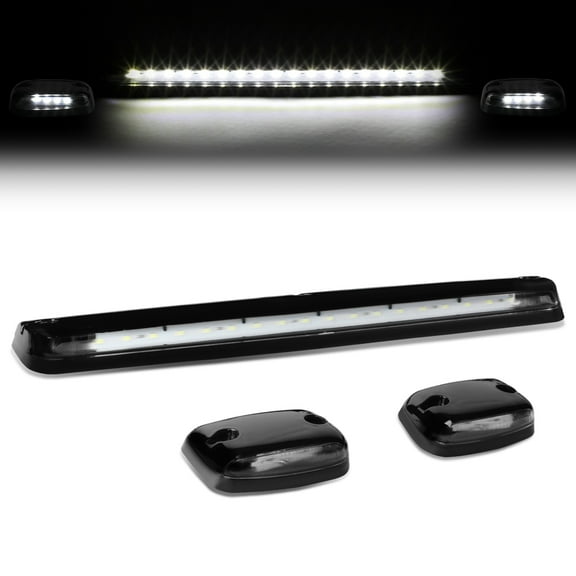 DNA Motoring CBL-CSIL07-BK-W For 2007 to 2013 Chevy Silverado / GMC Sierra GMT900 LED Cab Roof Center Light   Pair Side Lamps (Black Housing White LED) 09 10 11 12