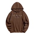 thumbnail image 2 of Baqcunre Womens Hoodies Women'S Maff Caff Letter Printed Long Sleeve Pocket Hooded Sweater Sweaters For Women Fall Outfits For Women 2023 Coffee M, 2 of 5