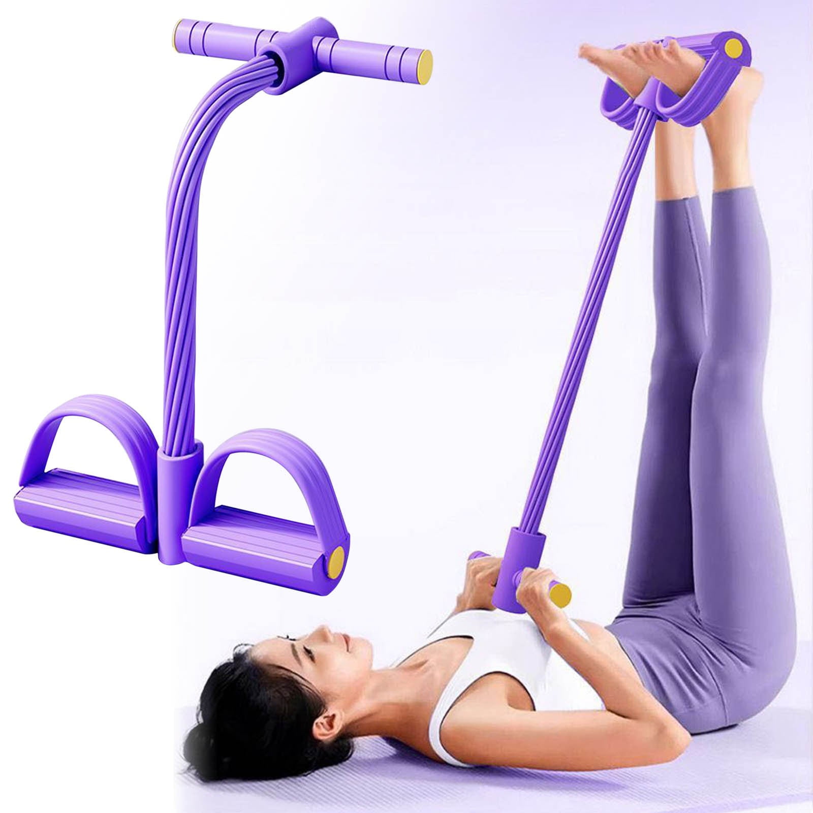 Arestory 21 Fitness Resistance Bands-10 Tube Pedal Ankle Puller - 2025 New Sit up Leg Stretch Rope Exercise Bands with Handles, Stretching Workout Fitness Bands for Arm Weights Exercise Equipment