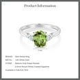 thumbnail image 6 of Gem Stone King 10K White Gold Green Peridot and White Created Sapphire 3-Stone Engagement Ring for Women (1.43 Cttw, Gemstone Birthstone, Available in Size 5, 6, 7, 8, 9), 6 of 6