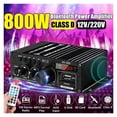 thumbnail image 1 of AK380/AK370/AK170 400W*2 2 Channel Bluetooth HiFi Power Amplifier Home Car Audio Class D Remote Control FM Radio AUX USB/SD ,High Sound, 1 of 7