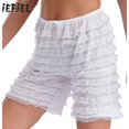 thumbnail image 2 of Pantalones cortos en capas con volantes para mujer, traje de Cosplay con adornos de encaje escalonados, bombachos de malla transparente, pantalones cortos de calabaza, ropa para discoteca, 2 of 5