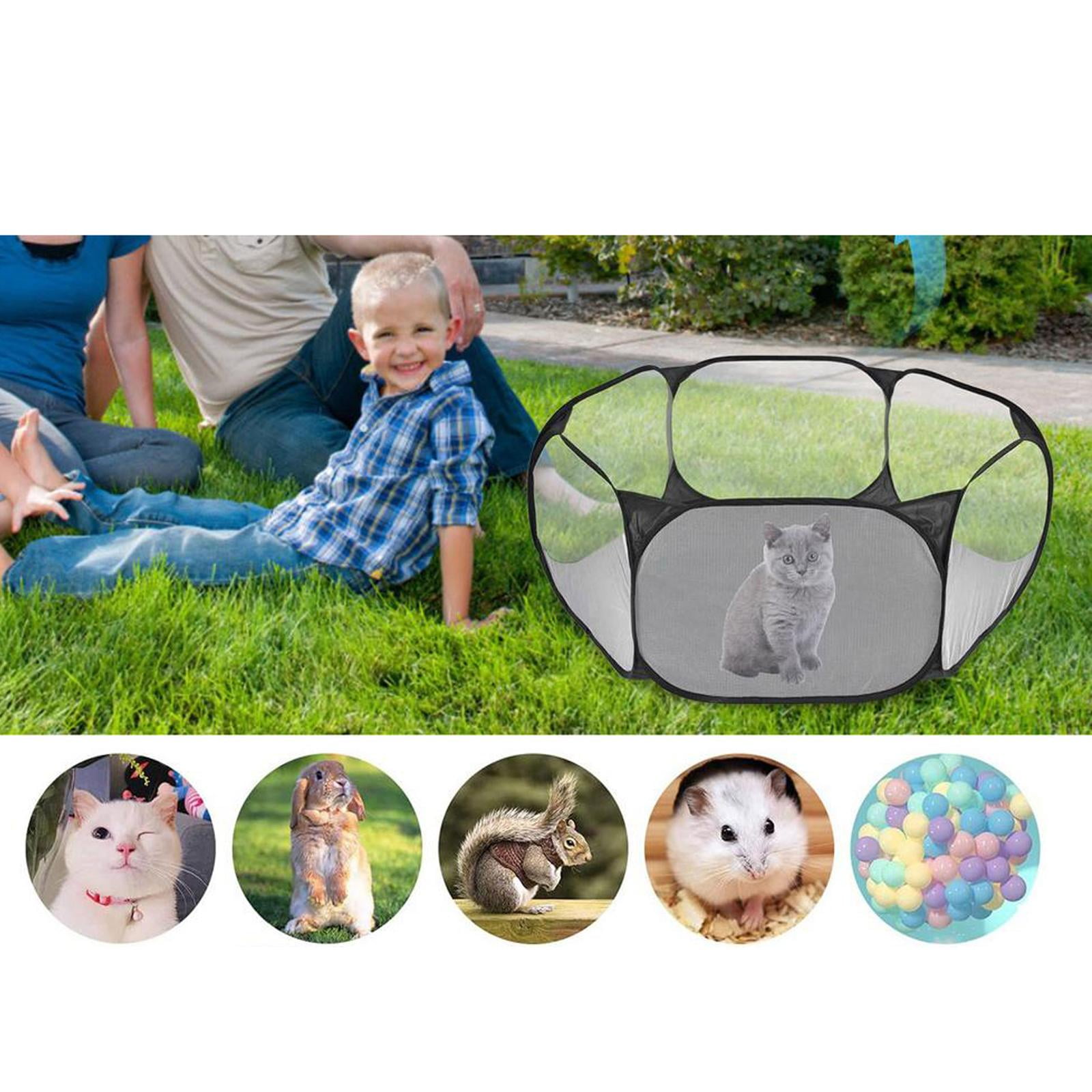 Folding Pet Rat Toys Cage Rabbit Hideout Breathable for Ferret Exercise , Black