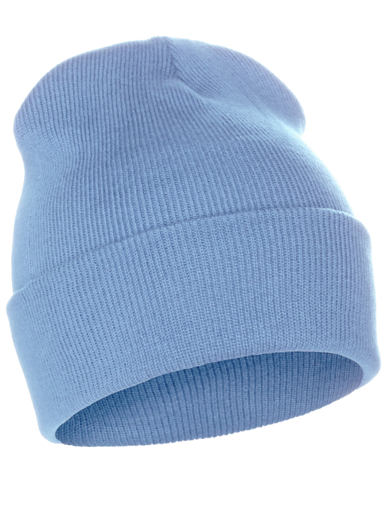 Classic Plain Cuffed Beanie Knit Hat Skully Cap, Sky Blue - Walmart.com