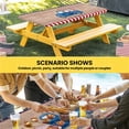 thumbnail image 6 of Independence Day Table Cloths for 8 Foot Rectangle Tables, Gnomes Truck Star Flag Wooden Grain Patio Waterproof Elastic Fitted Tablecloths, Washable Rectangular Table Cover for Camping, 6 of 8