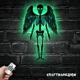 thumbnail image 5 of Craftnamesign Skeleton Fairy Metal Wall Art LED Light, Gothic Skull with Wings Sign Decoration, 5 of 5