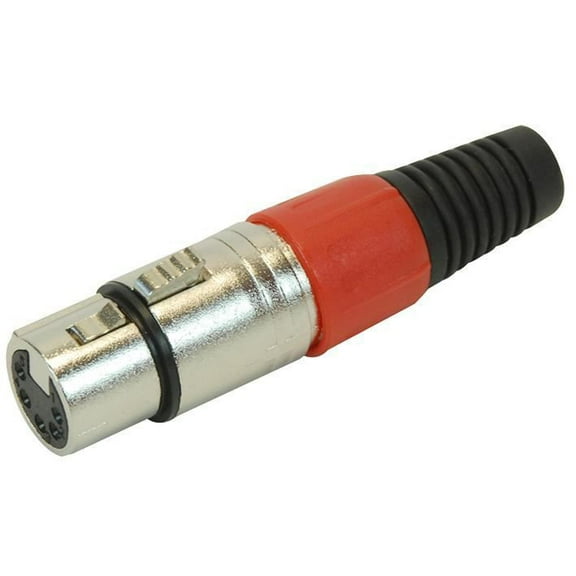 PRO SIGNAL - 5 Pole XLR Socket with Red Coloured Strain Relief