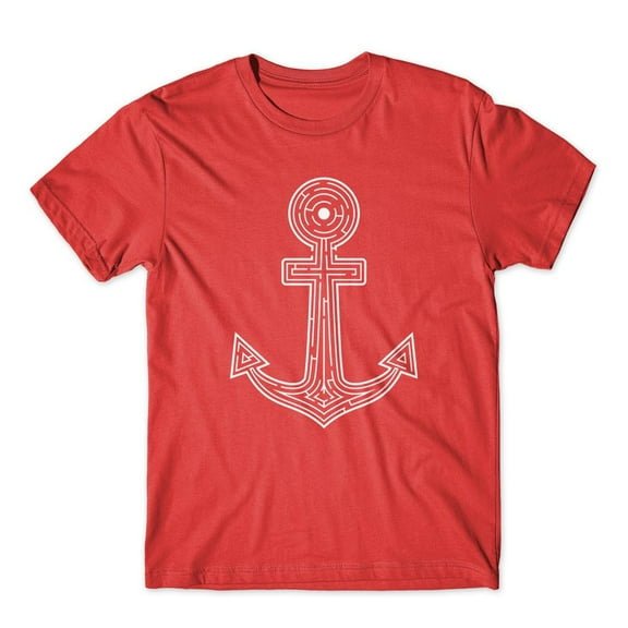 Mighty Circus Vintage Nautical Labyrint Anchor T-Shirt 100% Cotton Premium Tee NEW - Red, Tripple Extra Large