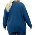 thumbnail image 5 of qucoqpe Women's Plus Size Pullover Sweatshirts Fall Winter Trendy Long Sleeve Crewneck Sweatshirt Casual Oversized Tops, 5 of 6