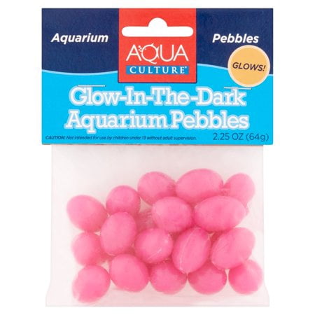 (2 Pack) AquaCulture Glow in The Dark Aquarium Decorative Pebbles,