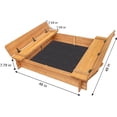 thumbnail image 2 of Wood Sandbox with 2 Bench Seats, Sand Boxes with Lid for Kids, Sand Pit with Cover for Outdoor Backyard Patio, 48 Inch, 2 of 7