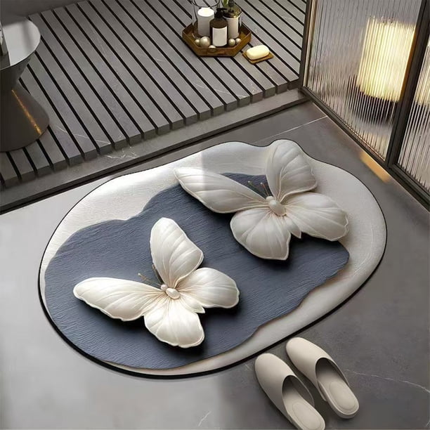 Xihbxyly Tapete de Diatomeas, Alfombra de Baño Superabsorbente, Base Antideslizante para Mayor Seguridad, Suave y Cálida, Ideal para Pies, Uso Versátil En El Hogar, Ideal para Baños y Tocadores.