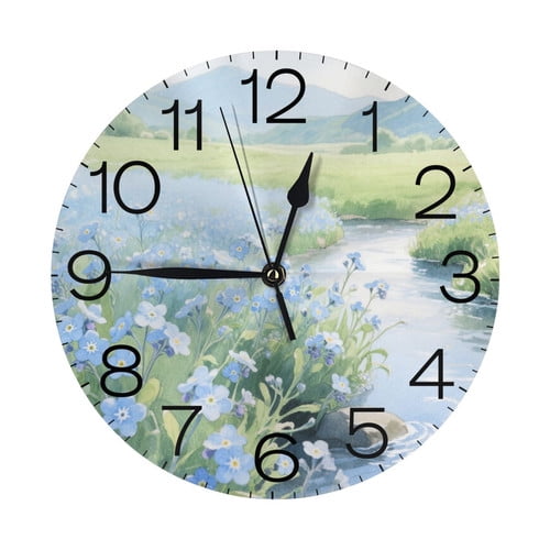 Zhmjortal Wall Clock, Landscape Wall Clock Silent Non-Ticking Battery Operated Clock 10 Inch, Home Decor for Living Room, Kitchen, Bedroom and Office