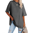 thumbnail image 1 of Camiseta Básica de Corta con Cuello en V, Gris Oscuro, Talla M, 1 of 5