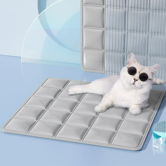 Soft Ice Gel Cushion, Cool Pet Mat for Human, Comfortable Easy to Clean, 16x16 inches for Office Chair Floor Indoor Outdoor Summer