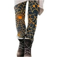 thumbnail image 3 of VBTAPA Novelty Halloween Leggings for Women Spider Web Printed Holiday Party Tights High Waisted Stretch Yoga Running Pants Buttery Soft Ankle Length Leggings Summer Clearance Multicolor#1 S, 3 of 6