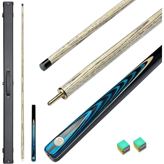 HomeSeason 57" Pool Cue Stick and Snooker Cue Stick Universal 19oz 3/4 Jointed,11.5mm Tip Pool Cue with Cue Case, Durable Ash Wood and Purplehear Wood Construction Billiards Cue