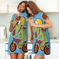 thumbnail image 4 of Rocae Dinosaur Riding a Motorcycle for Nightgowns for Women Sleep Shirts Short Sleeve Nightshirt Pullover Nightdress, 4 of 6