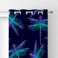 thumbnail image 2 of Coolnut Room Darkening Window Curtains Panels Drapes Dragonfly Thermal Insulated Grommet Blackout Curtains 84x55in 2 Panels, 2 of 5