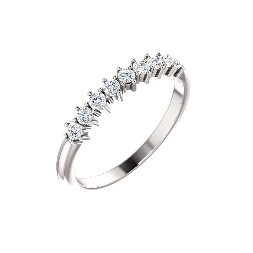 Diamond2Deal Platinum 1/4 Carat (cttw) Diamond NineStone Anniversary Band Ring Size 7 for