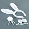 thumbnail image 2 of Bunny Rabbit Costume Set,Ears Headband Bow Ties Tail Set,Halloween Costume Assesories, White, 2 of 6