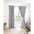 thumbnail image 3 of Blue Floral Blackout Curtains for Bedroom/Living Room, Thermal Insulated Kitchen Curtains, Farmhouse Vintage Flower Leaf Botanical Grommet Darkening Window Treatment Drapes 27.5"x39"x2, 3 of 8