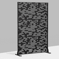 thumbnail image 2 of 72"x47"x16" Outdoor Privacy Screen with Stand Metal Balcony Decorative Screen,Black, 2 of 10