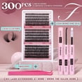 thumbnail image 2 of Kit de extensión de pestañas Focipeysa Lash Clusters, 300 unidades, 9-16 mm, 2 of 9