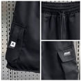 thumbnail image 5 of Mifsaly Mens Shorts Cargo Quick Dry Lightweight Hiking Shorts with Multi Pockets Elastic Drawstring Waist Workout Outdoor Casual Summer Clothes with Multi Pockets Black,M, 5 of 6