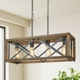 thumbnail image 2 of LNC 4-Light Wood Farmhouse Chandelier for Kitchen Island or Dining Room, 2 of 15