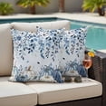 thumbnail image 4 of Blue Vintage Fall Outdoor Waterproof Pillow Covers, Thanksgiving Botanical Pumpkins Decorative Square Throw Pillowcase Sofa Cushion Sham for Patio/Couch/Chair, 24"x24" 2 Pack, 4 of 8