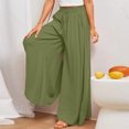 thumbnail image 4 of Pantalones casuales de mujer Cintura elástica Pantalones de gran tamaño para mujer Traje diario de color sólido FLhrweasw Nuevo, 4 of 6