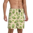 thumbnail image 2 of Pofeuu Kiwi Ice Cream Print Men's Soft Woven Elastic Waistband Sleep Pajama Short-4X-Large, 2 of 6