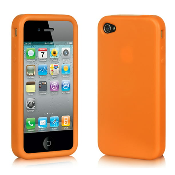 manipuleren Verrijking Weglaten Apple iPhone 4 Case, by DreamWireless Rubber Silicone Soft Skin Gel Case  Cover For Apple iPhone 4, Orange - Walmart.com