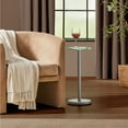 thumbnail image 2 of mDesign Metal and Glass Top Round Accent Side/End Drink Table, Chrome, 2 of 7