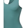 thumbnail image 4 of A2Y Women's Fashion Basic Premium Cotton Racerback Tank Body Suit Dusty Teal L, 4 of 5