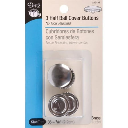 Dritz Half Ball Buttons - Dritz Half-Ball Cover Buttons 2-1/2